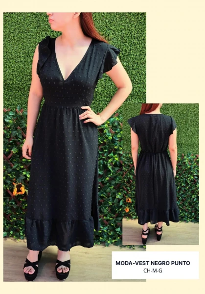 MODA/VEST/NEGRO/PUNTO
